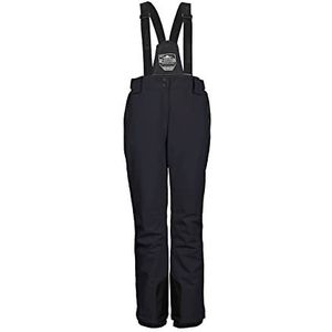 killtec KSW 249 WMN SKI PNTS, 37559-000, functionele broek/skibroek voor dames, met afneembare bandjes, randbescherming en sneeuwvanger, zwart/blauw, maat 40