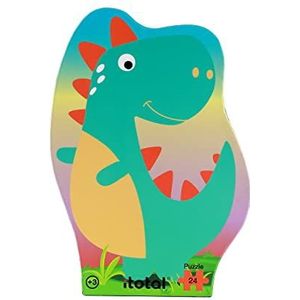 ITOTAL-XL2274 I-Total-Dolle puzzeldoos, gevormd, geschikt voor kinderen vanaf 3 jaar, 24 delen (Dino), kleur, norm IDR-XL2274