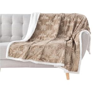 douceur d'intérieur, Plaid (125 x 150 cm) Palmys, velours/Sherpa bedrukt