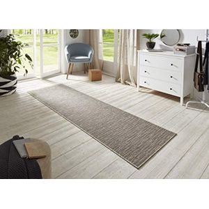 BT Carpet Nature 400 Platte stof, crème, multicolor, afmetingen 80 x 350 cm, geschikt voor binnen en buiten (100% polypropyleen, uv- en vochtbestendig, geschikt voor vloerverwarming)