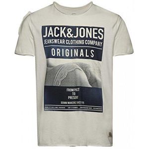JACK & JONES Heren T-Shirt BED TEE SS CREW NECK TTT, grijs (gemengd grijs), XXL