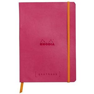 Rhodia 117752C notitieboekje Goalbook (DIN A5, 14,8 x 21 cm, stippen, praktisch en trendy, met zacht deksel, 90 g, ivoorkleurig papier, 120 vellen, elastiek, bladwijzer), 1 stuks, framboos