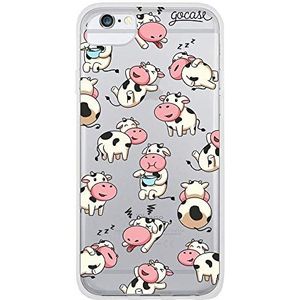 Gocase Little Cows hoes | compatibel met iPhone 6 / 6S | transparant met print | siliconen doorzichtige TPU beschermhoes krasbestendig telefoonhoes|kleine koeien