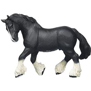 Papo -Handgeschilderde - Figuurtjes -Paarden veulens en pony's -Zwart Shire Paard-51517-Verzamelbaar-Voor kinderen - Geschikt voor jongens en meisjes - Vanaf 3 jaar