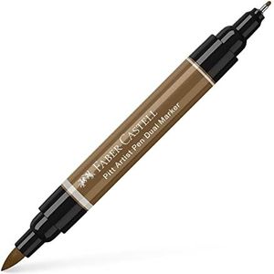 Faber-Castell Art & Graphic Pitt Artist Pen Dual Marker India Ink, Raw Umber, Enkele Pitt Pen, Voor Kunst, Ambacht, Tekenen, Schetsen, Thuis, School, Universiteit, Kleurplaten