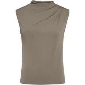 PIECES Dames Pcmadison Sl Draped Noos Bc Top, Taupe Gray, XS