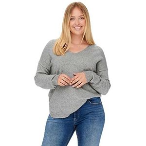 ONLY CARMAKOMA CARMARGARETA LS Pullover KNT NOOS gebreide trui, medium grijs melange, L-50/52, Medium grijs (grey melange), 50/52 Grote maten