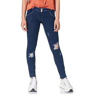 Freddy damesbroek, Blauw (Jeans Scuro/Cuciture Bianche J0w), XS
