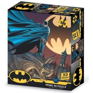 Grandi Giochi DC Comics Batman met batsignaal Lensvormige puzzel horizontaal met 500 delen en 3D-PUD01000 effectpakket, PUD00000