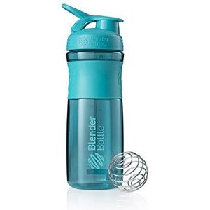 BlenderBottle Sportmixer Tritan drinkfles met BlenderBall, geschikt als proteïneshaker, eiwitshaker, waterfles of voor fitnessshakes, BPA-vrij, schaalbaar tot 760 ml, 820 ml, groenblauw