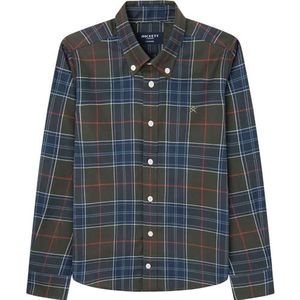 Hackett London Navy Rood Tartan Shirt voor jongens, Blauw (zwart/rood), 2 jaar