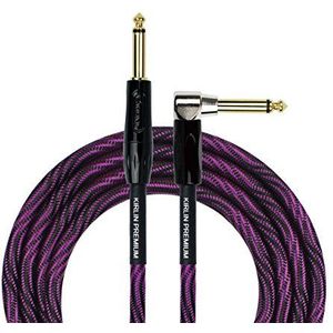 KIRLIN Kabel IWB Instrument kabel, 1/4-Inch rechte hoek naar recht, zwart paars golf, 10FT (IWB-202 BFGL-10/WBP)