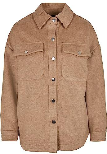 Urban Classics Overshirt-jack voor dames, eenkleurig, met twee borstzakken en jaszakken, maat XS tot 5XL, Lichtground, 4XL