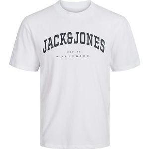 JACK&JONES JUNIOR JJECALEB Varsity Tee SS O-Neck SN MNI, wit/pasvorm: los, 104 cm