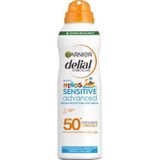 GARNIER DELIAL Sensitive Advanced zonnebrandspray voor kinderen tegen zand voor een heldere, gevoelige huid, hoge bescherming IP50+ - 150 ml