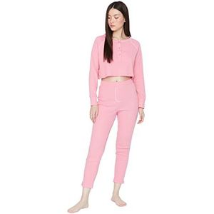 TRENDYOL Pajama Set - Grijs - Plain, Rosa, M