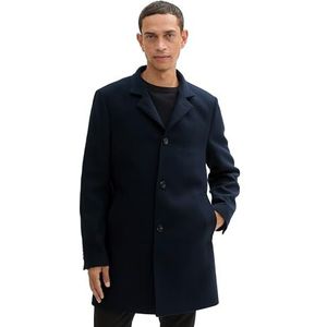 TOM TAILOR Wollen herenjas met knoopsluiting, 10668 - Sky Captain Blue, XXL