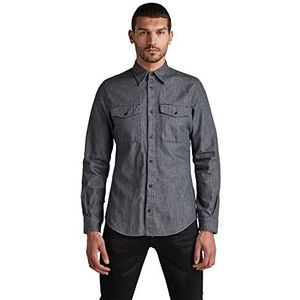 G-STAR Heren Marine Slim Shirts, Blauw (Rinsed D20165-c843-082), S