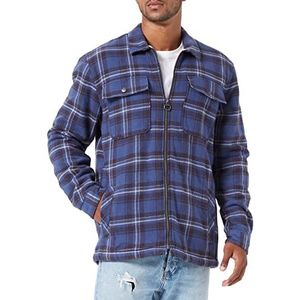 TOM TAILOR Denim Uomini Overshirt jas met ruitpatroon 1032386, 30256 - Blue Coal Grey Big Check, XL