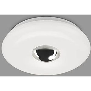 BRILONER - LED badkamer plafondlamp met chromen kap, IP44 LED badkamerlamp, neutraal wit licht, chroom wit, 290x80 mm (DxH).