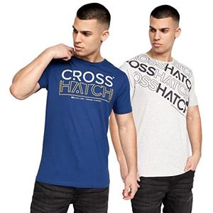 Crosshatch - Heren Casual Multipack T-shirts met korte mouwen, Alstan/Marl-grijs, L