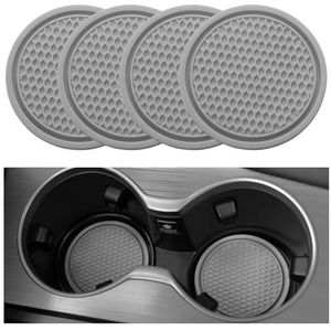 SINGARO Auto-bekeronderzetters, 4 stuks, universeel, antislip, ornamenten, onderzetters, auto-interieuraccessoires, grijs