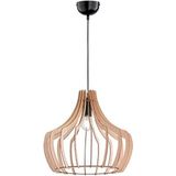 Reality Wood Hanglamp, kloklijsten, diameter 38,5 cm, E27, 0 watt, hout