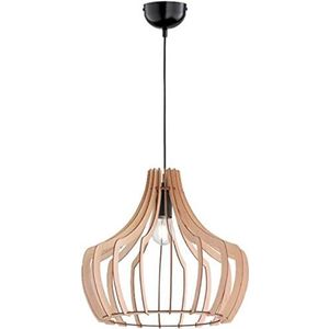 Reality Wood Hanglamp, kloklijsten, diameter 38,5 cm, E27, 0 watt, hout