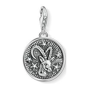 Thomas Sabo Dames Heren Bedel Hanger Sterrenbeeld Steenbok Charm Club 925 Sterling Zilver 1649-643-21, Sterling zilver, Zirkonia