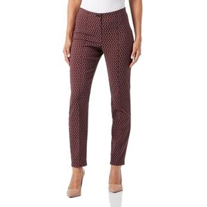 EDITION Vrijetijdsbroek voor dames, rood/oranje/zwart patroon, 34