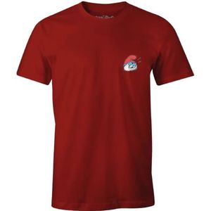 Les Schtroumpfs MESMURFTS008 T-shirt, rood, XS heren, Rood, XS