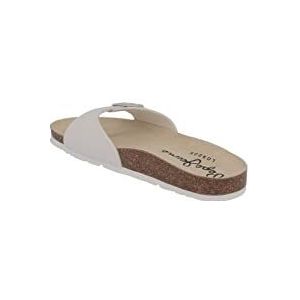 Pepe Jeans Oban Nacar PLS90615-800 Platte sandalen met riempje en grote gesp, wit, Wit, 39 EU