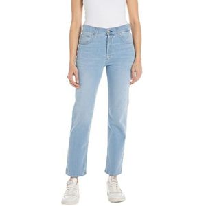 Replay Dames Straight Fit High Waist Jeans Maijke Straight, 010, lichtblauw, 24W x 28L
