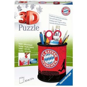 Ravensburger 3D Puzzle 11215 - Utensilo FC Bayern - 54 Teile - Stiftehalter für FC Bayern München Fans ab 6 Jahren, Schreibtisch-Organizer für Kinder: Erlebe Puzzeln in der 3. Dimension