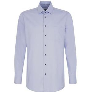 Seidensticker Zakelijk overhemd voor heren, comfortabele pasvorm, strijkvrij, kent-kraag, lange mouwen, 100% katoen, lichtblauw, 54