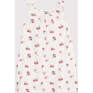Petit Bateau Nachtjapon met korte mouwen voor meisjes, wit/multico, 5 Jaren