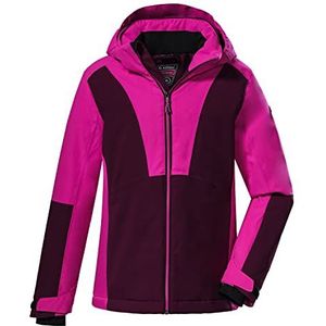 killtec meisjes Ski-jas/functionele jas met capuchon en sneeuwvanger KSW 155 GRLS SKI JCKT, neon pink, 164, 38486-000