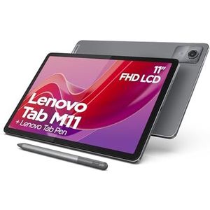 Lenovo Tab M11 Tablet met touchscreen 11 inch WUXGA (MediaTek Helio G88 processor, 8 kernen, 4 GB RAM, 128 GB eMMC, Tab Pen, Android 13, WiFi + Bluetooth) - Luna grijs