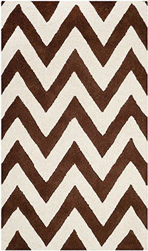 Safavieh - Stella - Vloerkleed - Donkerbruin - 152 cm x 91 cm - Wol