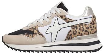 W6YZ Yak-W Veterschoenen voor dames, crème-wit-zwart, 36 EU, Crème Wit Zwart, 36 EU