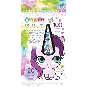 CRAYOLA - Creations eenhoornset met 20 pagina's om in te kleuren en 100 stickers, creatieve activiteiten voor kinderen, 6 jaar, verschillende kleuren, 04-1174