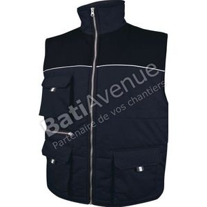 Deltaplus HERALMNGT vest van polyester katoen, marineblauw-zwart, maat L