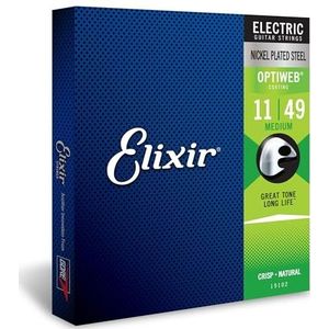 Elixir® Strings snaren voor elektrische gitaar met OPTIWEB®-Coating, medium (.011-.049)