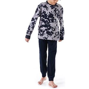 Schiesser Jongenspyjama set pyjama warme kwaliteit badstof - fleece - interlock - maat 140 tot 176, Lichtgrijs_179998, 140 cm