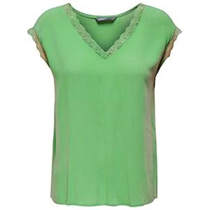 ONLY Dames Onljasmina S/S V-hals Lace Noos Ptm Top, Kelly Green, S