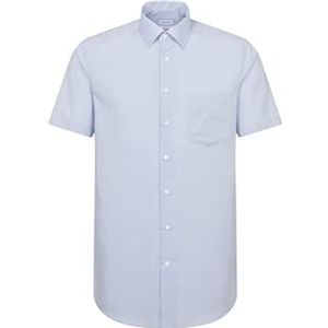 Seidensticker Heren business overhemd - Regular Fit - strijkvrij - Kent kraag - korte mouwen - 100% katoen, blauw (lichtblauw 48), 46