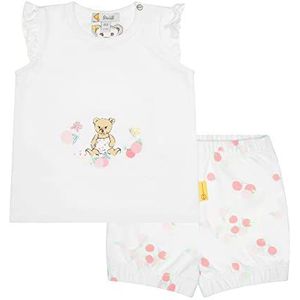 Steiff Babymeisjes set shorts + T-shirt, helder wit, 74
