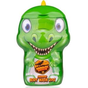 Accentra 2-in-1 Douchegel DINOPARK ADVENTURE voor Lichaam & Haar - Douchegel & Shampoo in Dinosaurusfles, Douchegel in Dino-ontwerp, 400ml, Appelgeur, Cadeau-idee voor Kinderen en Jongens