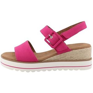 Sandaal - Effen - Textiel - Sleehak - Riemsluiting - Hoge Hak