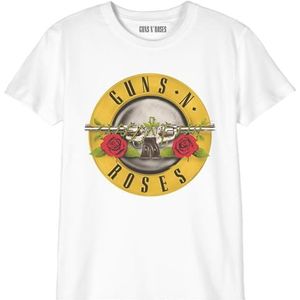 cotton division Uniseks T-shirt voor kinderen, Guns N' wit ""Logo"", referentie: BOGUNSRTS002, wit, maat 10 jaar, Wit, 10 Jaar